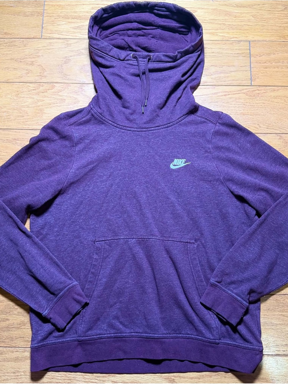 Nike Hoodie Womens Size Large Purple Pullover Sweatshirt Scuba Neck